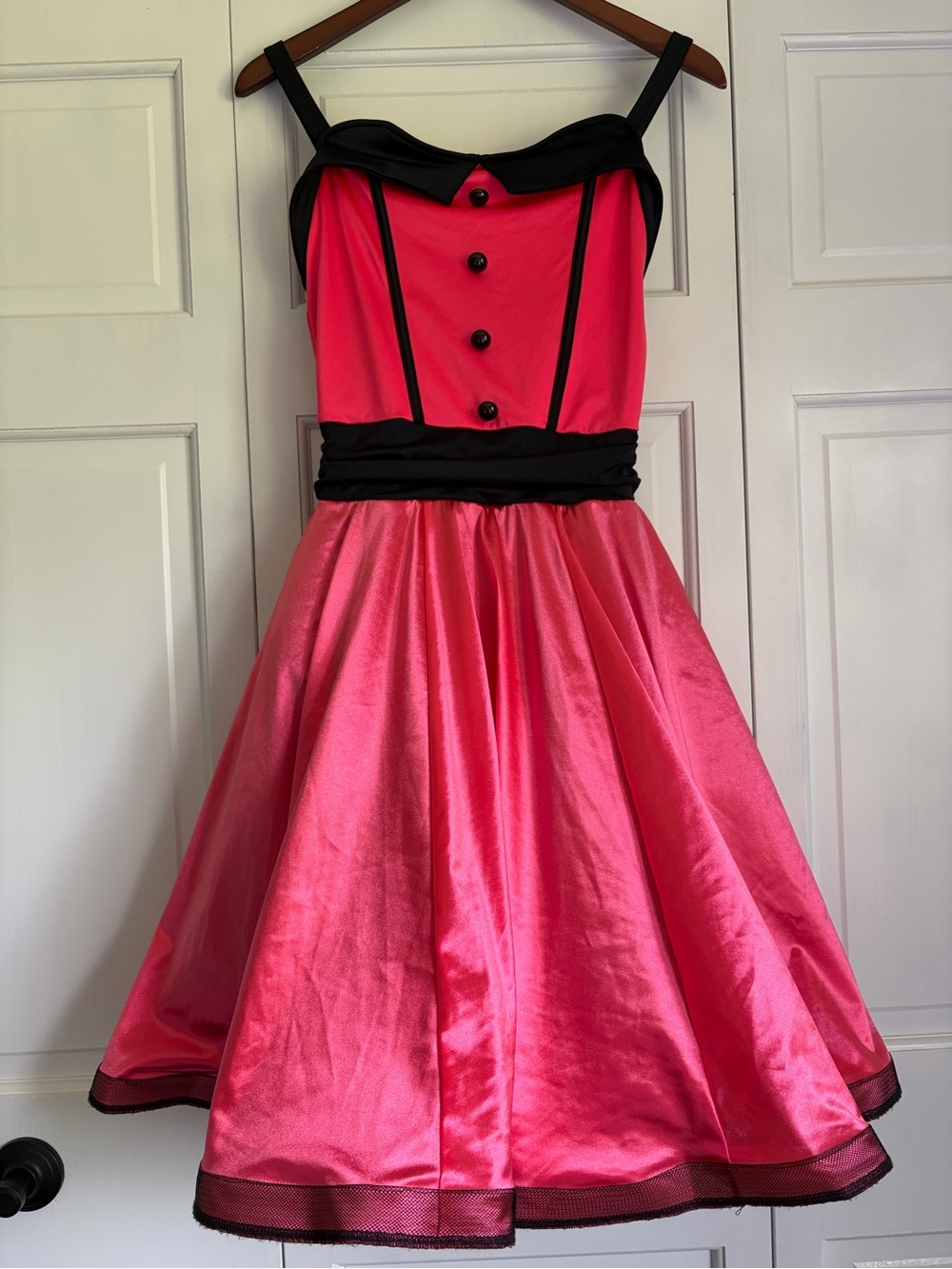 Weissman Pink/Black Retro Fit-and-Flare Dress Adult Med Rockabilly Balletcore